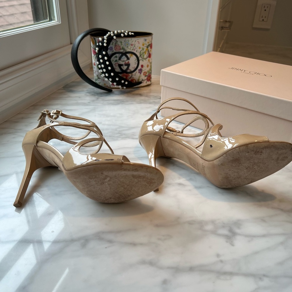 Nude Patent Leather Ivette Heels - Picture 5 of 7